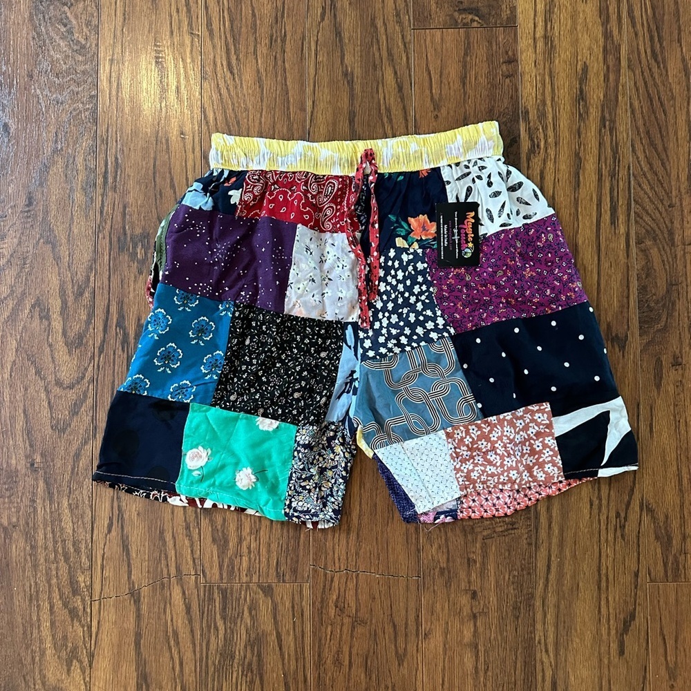 Patchwork High Waist Women's Shorts